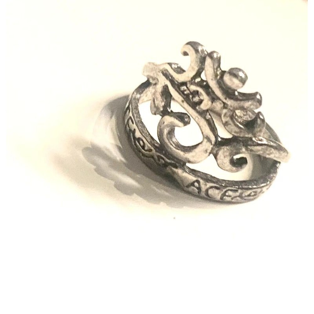 Boho Om Ring Size 7.5-8 | Silver Tone Yoga Spiritual Statement Ring